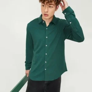 dark green shirt